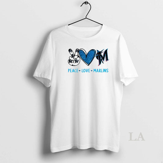 Original Miami Marlins Baseball Peace Love Marlins Logo