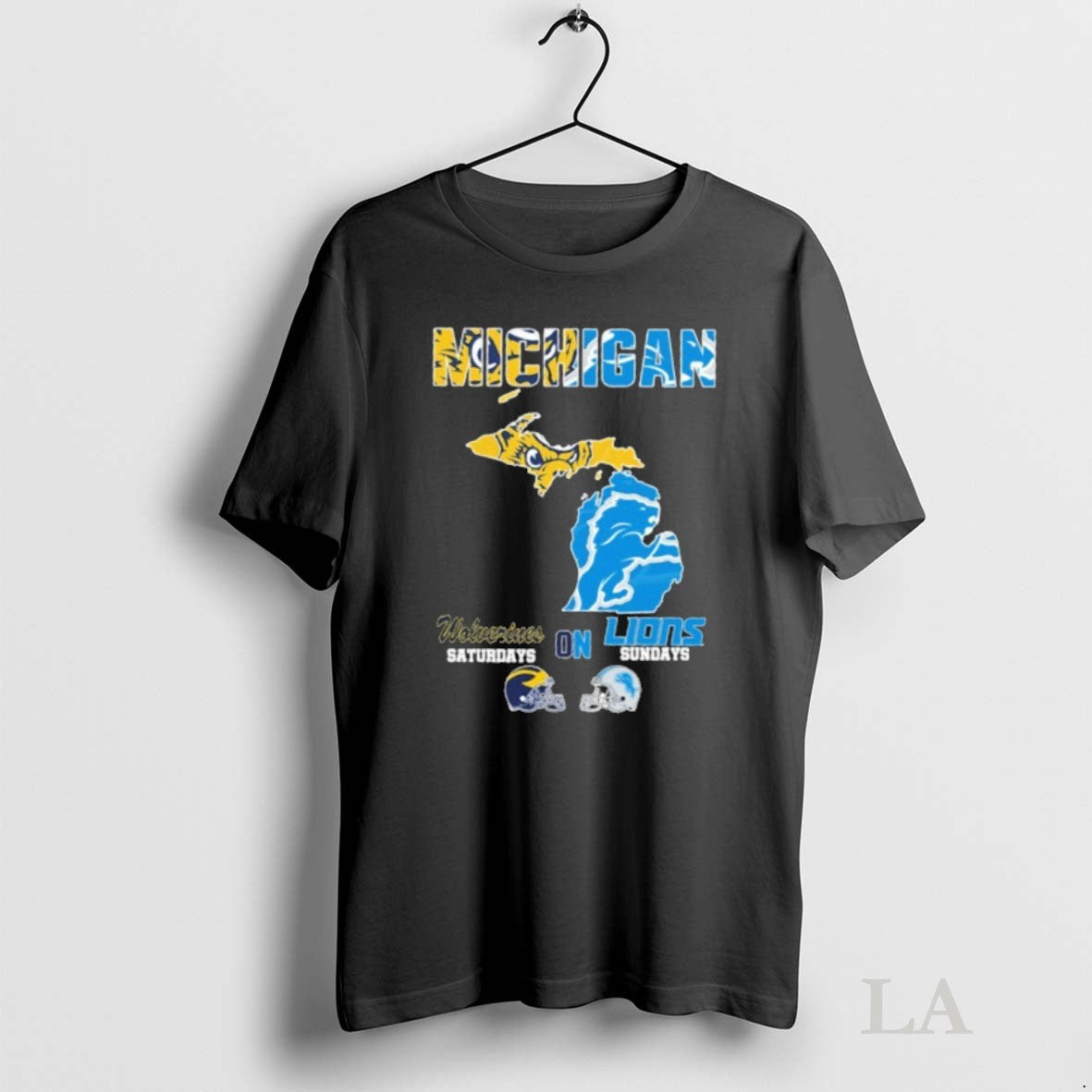 Original Michigan Wolverines Saturdays On Lions Sundays Map