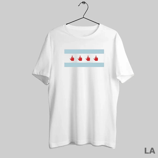 Original Middle Finger Chicago Flag White - clothing by TeeHivey.com