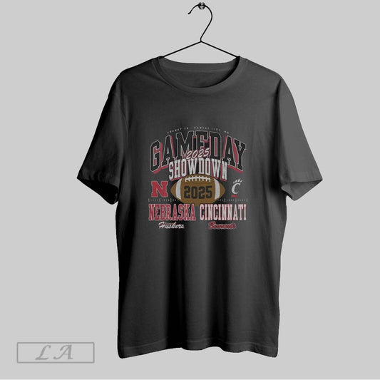 Original Nebraska Cornhuskers Vs Cincinnati Bearcats 2025 Gameday Showdown Football T Shirt