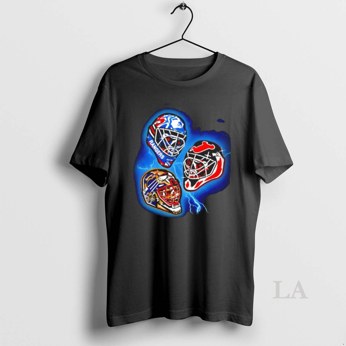 Original New York Rangers New Jersey Devils And Boston Bruins Nhl 94 Goalie Mask Art - clothing by TeeHivey.com