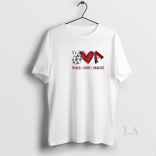 Original Peace Love Dbacks Arizona Baseball Fan Graphic