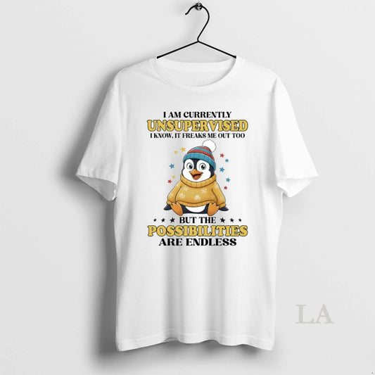 Original Penguin I Am Currently Unsupervised I Know It Freaks Me Out Too Circle - clothing by TeeHivey.com