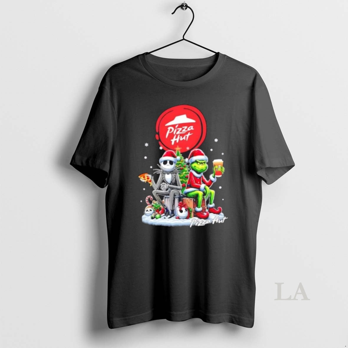 Original Pizza Hut X Grinch And Jack Skellington Unwilling Friends Merry Christmas - clothing by TeeHivey.com