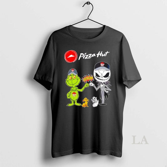Original Pizza Hut X Grinch And Jack Skellington Fist Bump Uniwilling Friends - clothing by TeeHivey.com