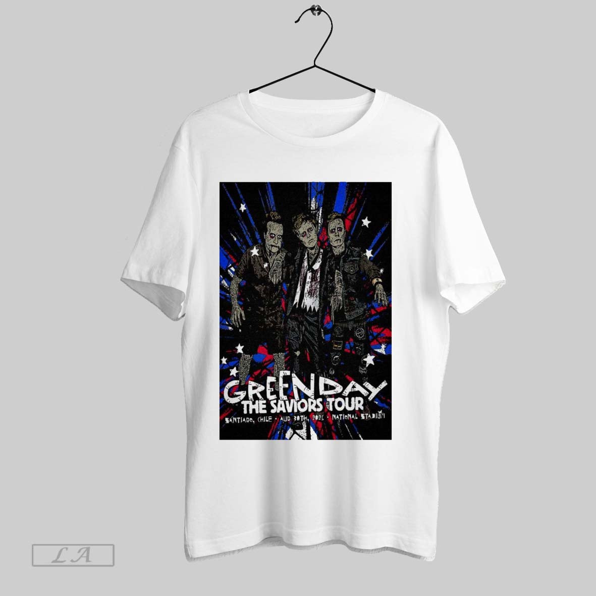 Original Poster Green Day The Saviors Tour August 30 2025 National Stadium Santiago Chile - clothing by TeeHivey.com