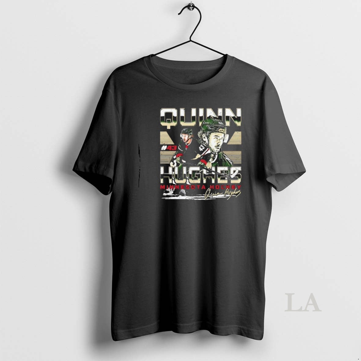 Original Quinn Hughes 43 Minnesota Hockey Dual Signature - clothing by TeeHivey.com