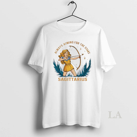Original Sagittarius Zodiac Always Aiming For The Stars Art - clothing by TeeHivey.com