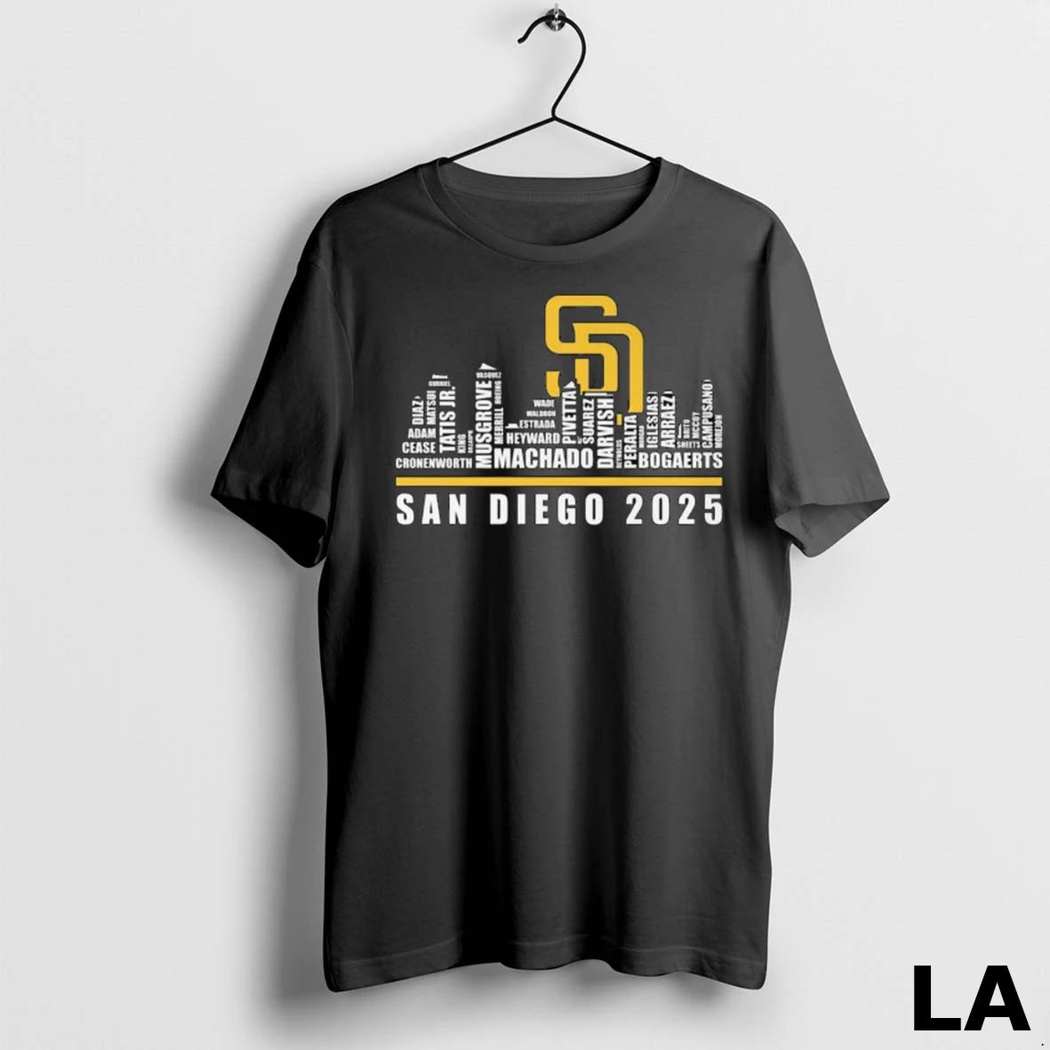 Original San Diego Padres 2025 Skyline Names Logo Long Sleve