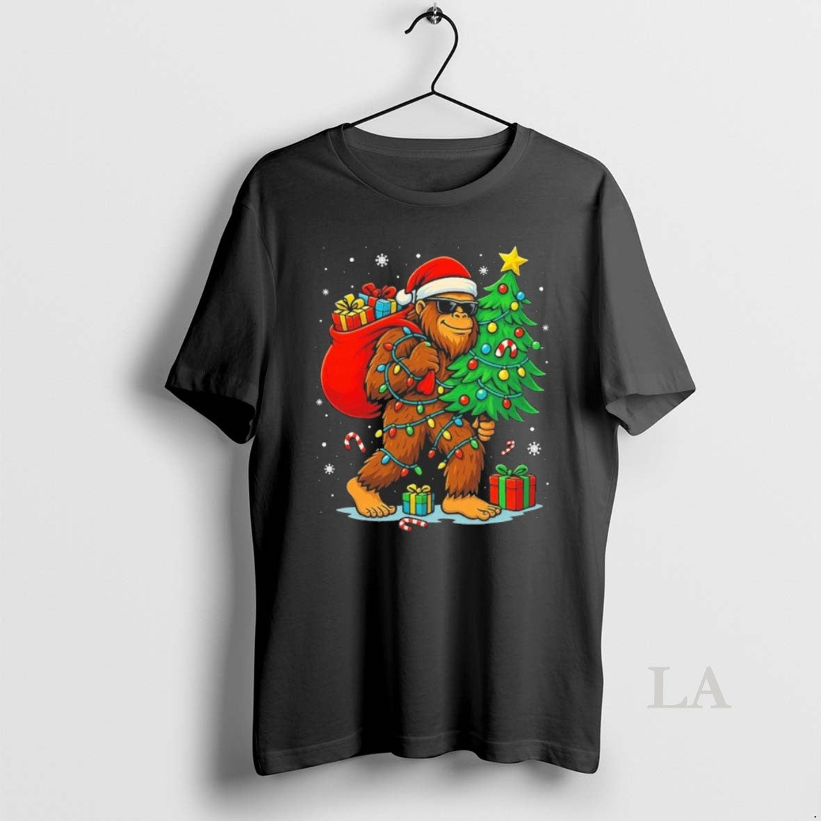 Original Santa Bigfoot Christmas Tree Lights Xmas 2025 - clothing by TeeHivey.com