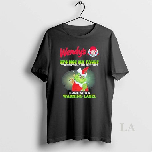 Original Santa Grinch X Wendys Logo Its Not My Fault I Came With A Warning - clothing by TeeHivey.com