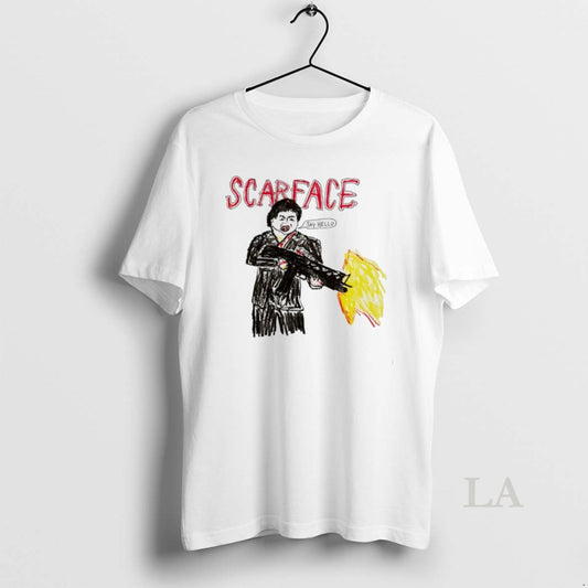 Original Scarface Tony Montana Say Hello To My Little Friend Art - clothing by TeeHivey.com