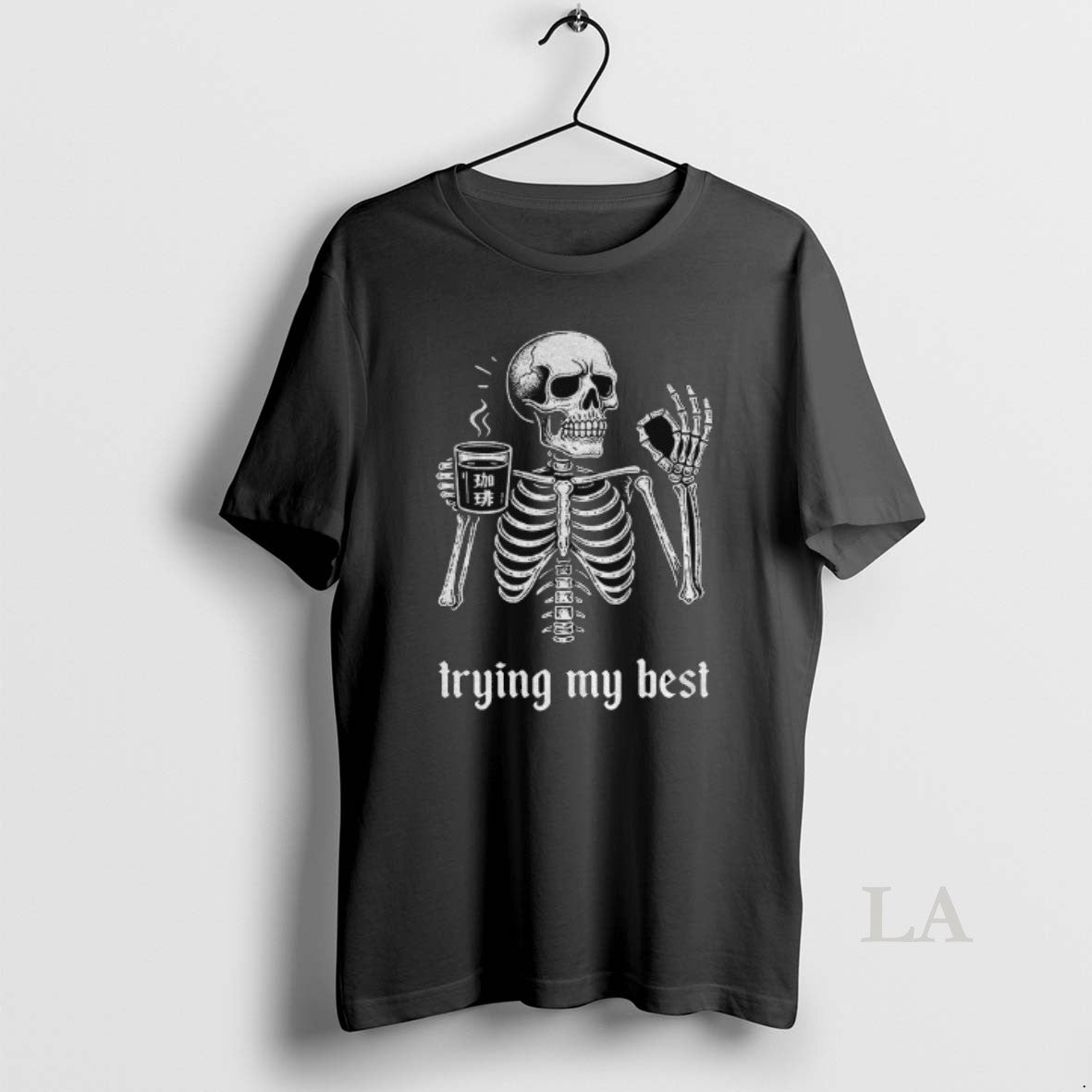 Original Skeleton Okey Trying His Best Meme - clothing by TeeHivey.com