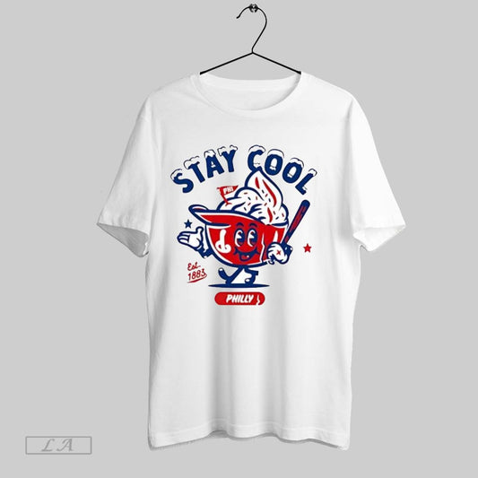 Original Stay Cool Philly Baseball Mascot Est 1883 With Bat And Flag - clothing by TeeHivey.com