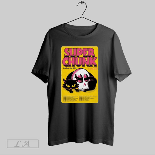 Original Superchunk East Coast Tour 2025 Dates Skull Cat T Shirt