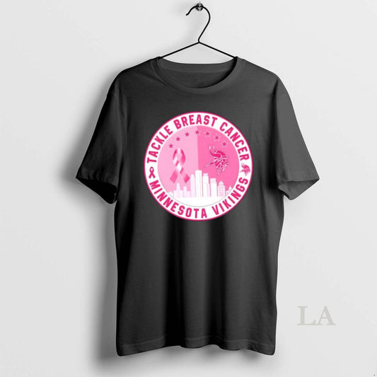 Original Tackle Breast Cancer Minnesota Vikings Football Skyline - clothing by TeeHivey.com