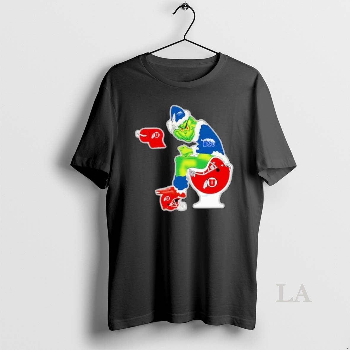 Original The Grinch Byu Cougars Sitting On Toilet Utah Utes Xmas Holiday Christmas - clothing by TeeHivey.com