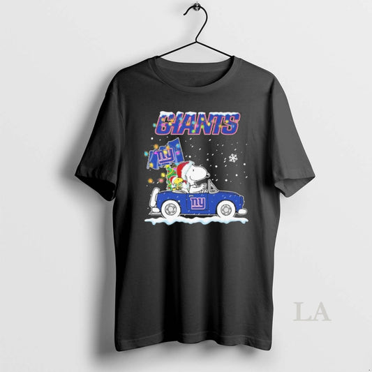Original The Peanuts X New York Giants Driving Car Christmas - clothing by TeeHivey.com