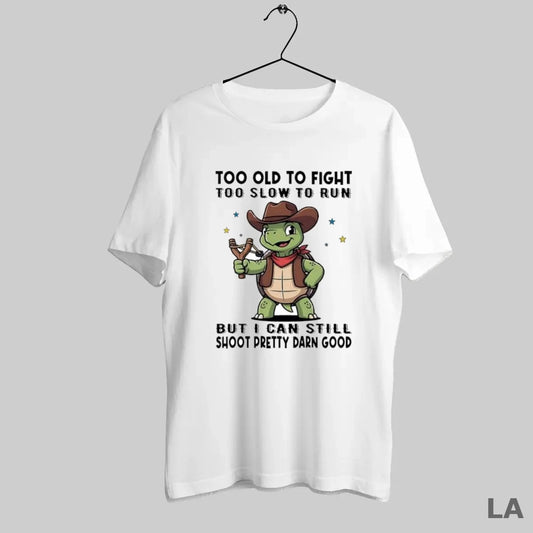 Original Too Old To Fight Too Slow To Run Cute Turtle Cowboy - clothing by TeeHivey.com