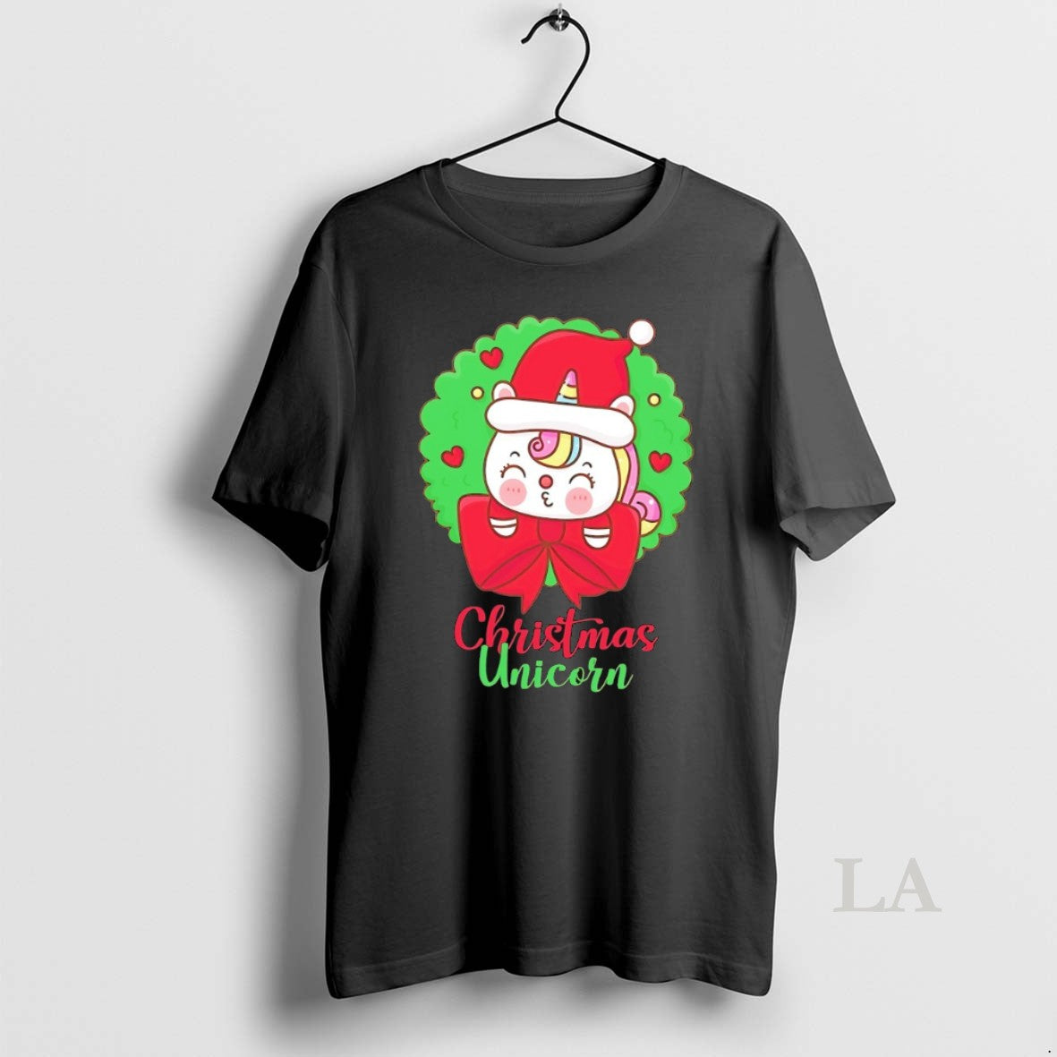 Original Unicorn Red Bow Wreath Christmas - clothing by TeeHivey.com