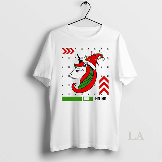 Original Unicorn Red Green Ho Ho Ho Christmas Party White - clothing by TeeHivey.com
