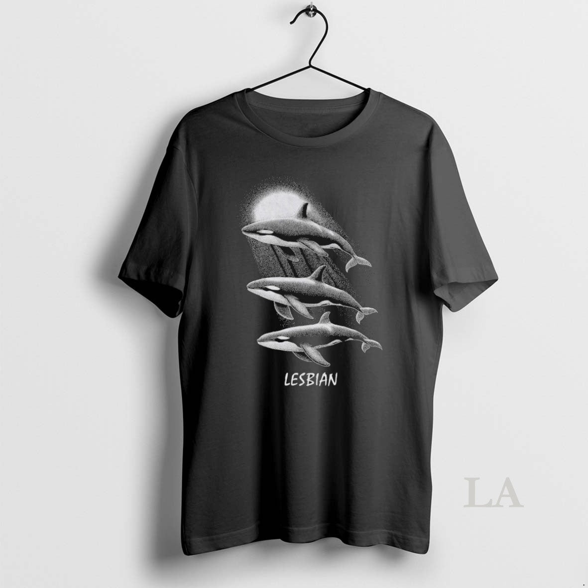 Original Whales Swimming In The Moonlight Lesbian - clothing by TeeHivey.com