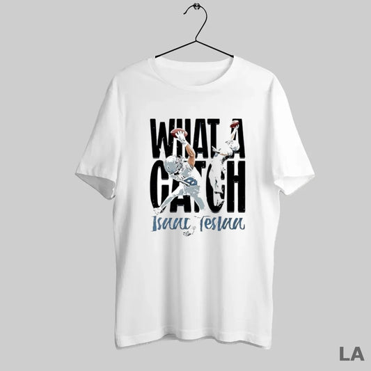 Original What A Catch Isaac Teslaa Football Player Duo Graphic - clothing by TeeHivey.com