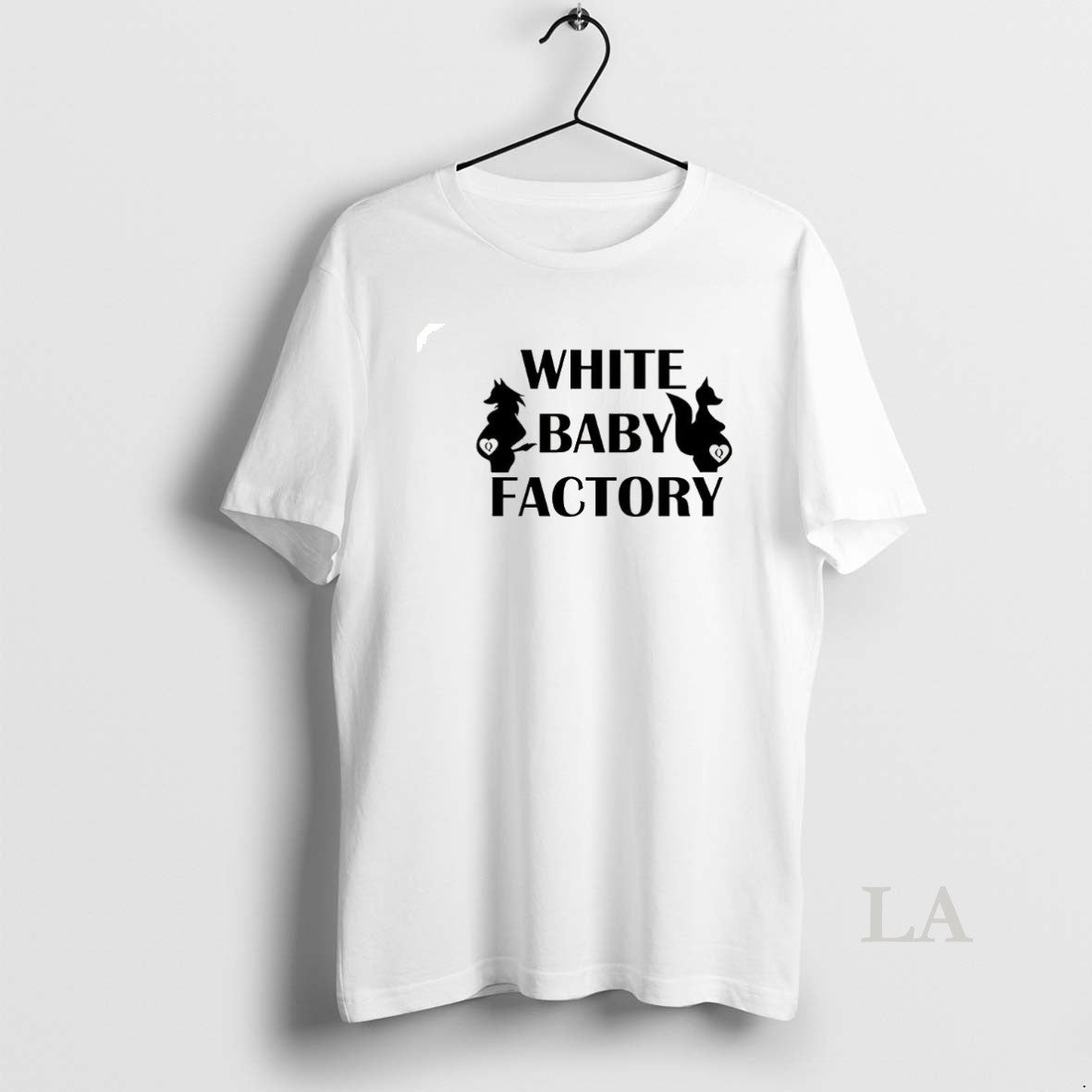 Original White Baby Factory Silhouette Of A Pregnant Animal - clothing by TeeHivey.com