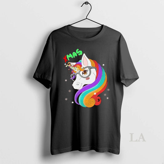 Original Xmas Glasses Unicorn Rainbow Hair Holiday - clothing by TeeHivey.com