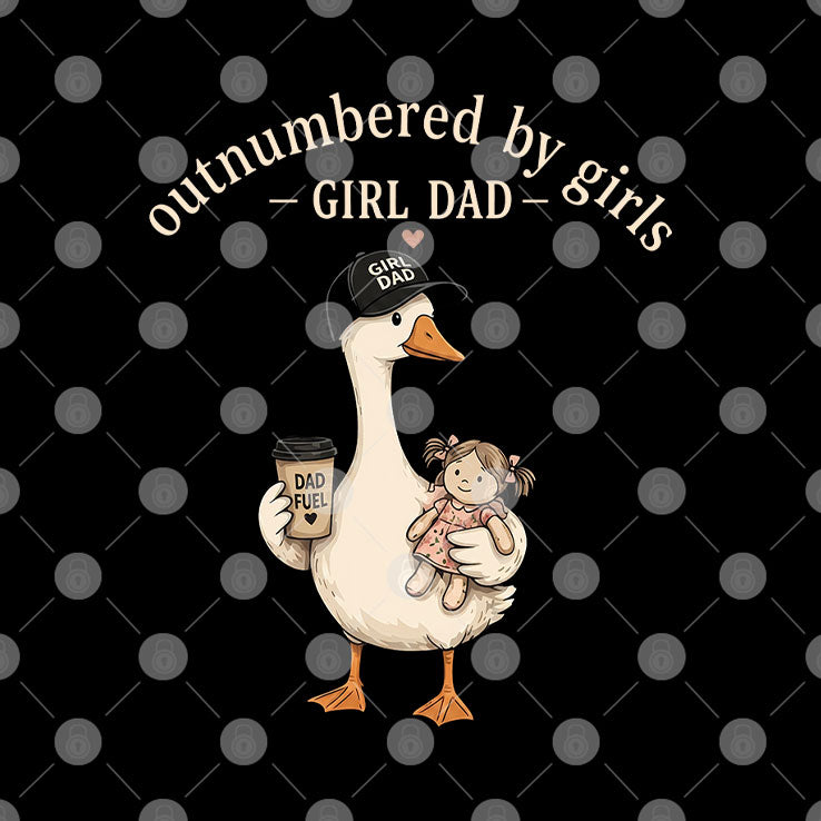 Outnumbered By Girls Funny Girl Dad T Shirt