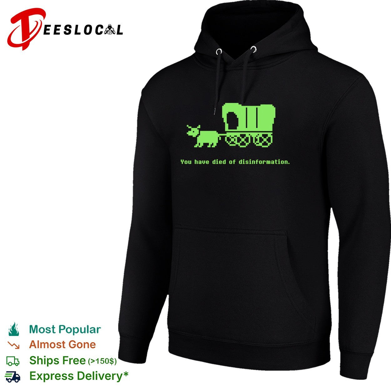 Ox pulling covered wagon you have died of disinformation shirt