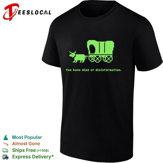 Ox pulling covered wagon you have died of disinformation shirt