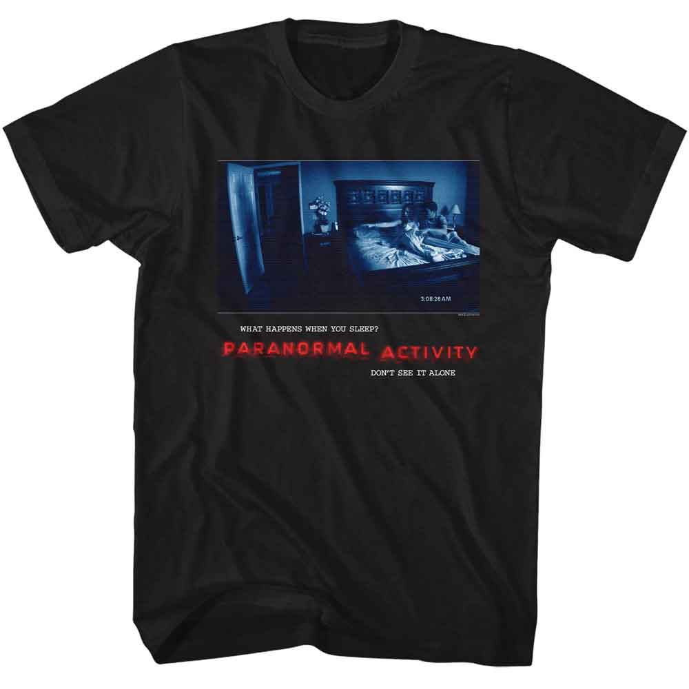 Paranormal Activity - Poster - American Classics - Solid Black Adult Short Sleeve T-Shirt (Image 1)