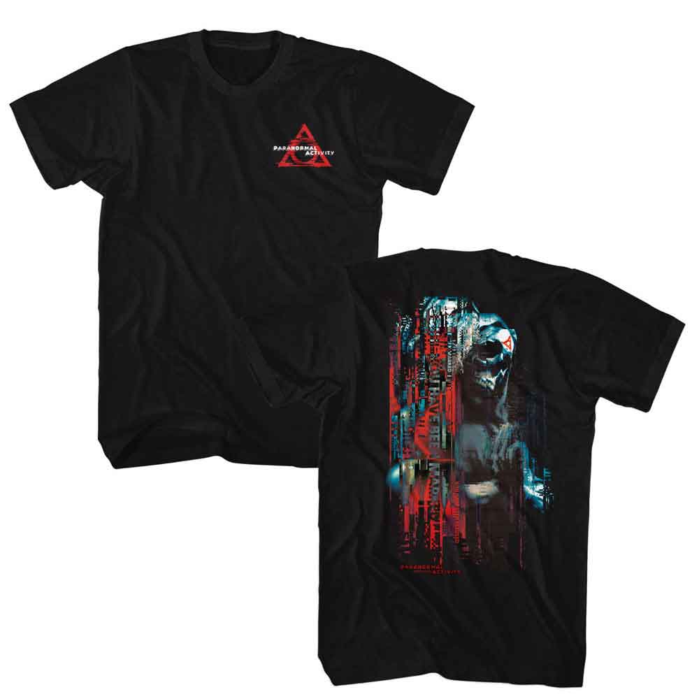 Paranormal Activity - Glitchy - American Classics - Solid Black Adult Short Sleeve T-Shirt (Image 1)