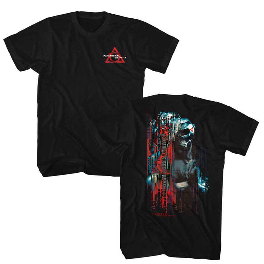 Paranormal Activity - Glitchy - American Classics - Solid Black Adult Short Sleeve T-Shirt (Image 1)