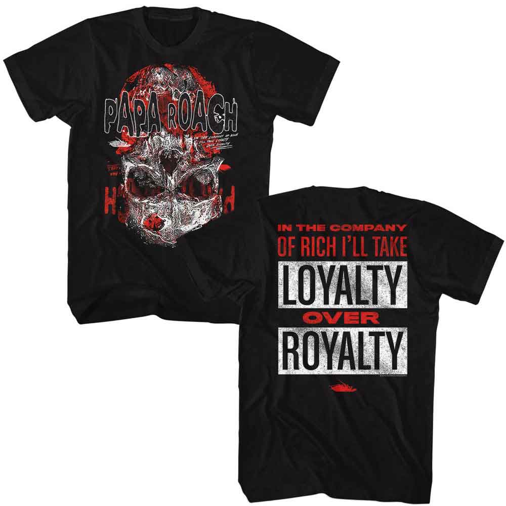 Papa Roach - Loyalty Over Royalty - American Classics - Black 2-Sided Adult Short Sleeve T-Shirt (Image 1)