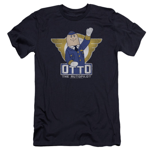 Airplane! OTTO The Autopilot Premium Bella Canvas Slim Fit Mens T Shirt Navy Blue
