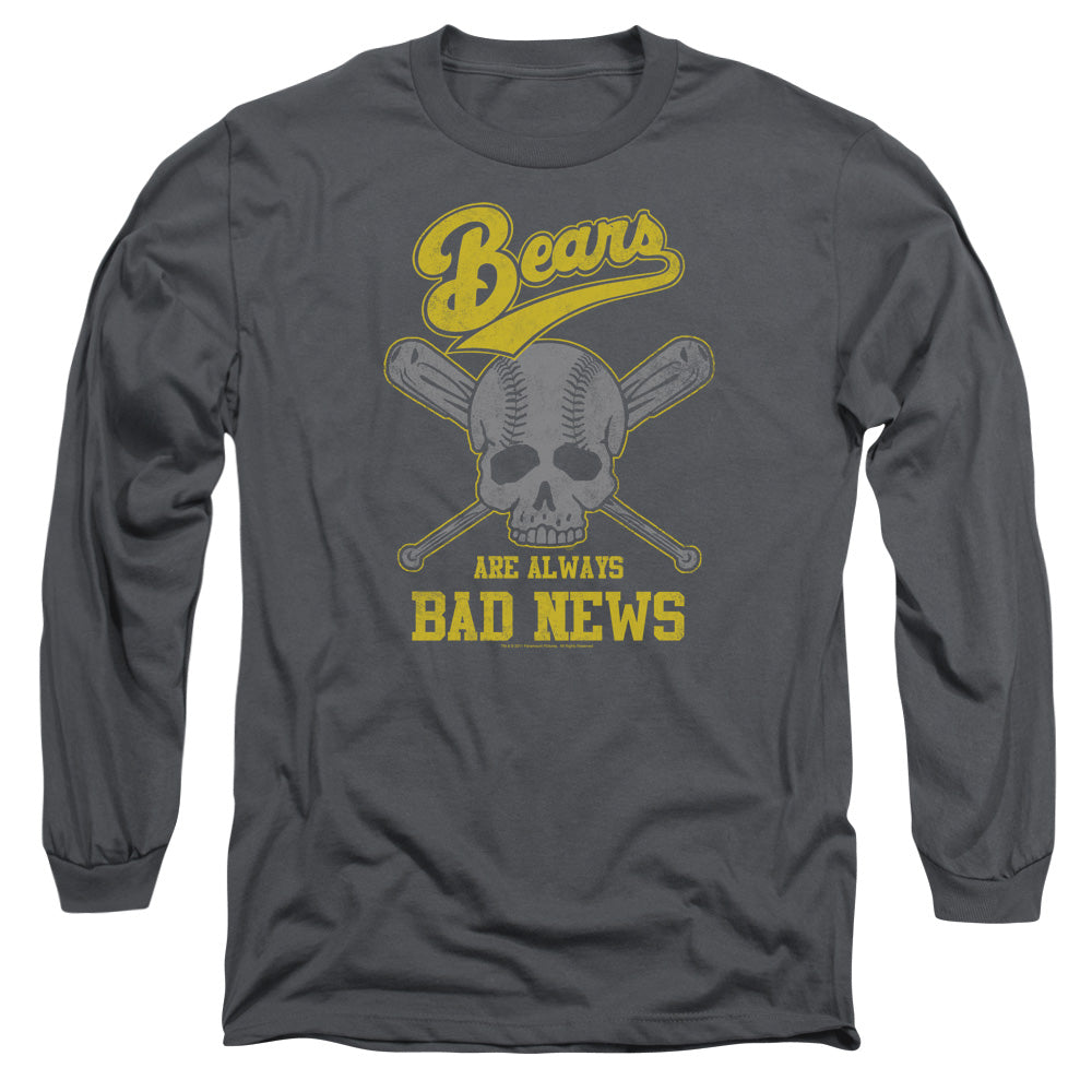 Bad News Bears Always Bad News Mens Long Sleeve Shirt Charcoal - clothing by TeeHivey.com (Image 1)