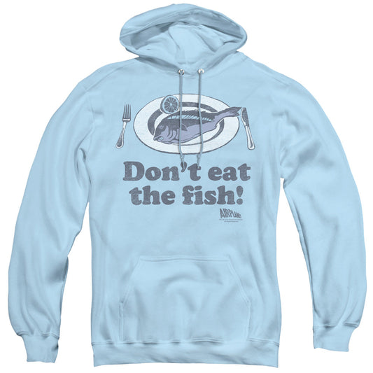 Airplane Dont Eat The Fish Mens Hoodie Light Blue