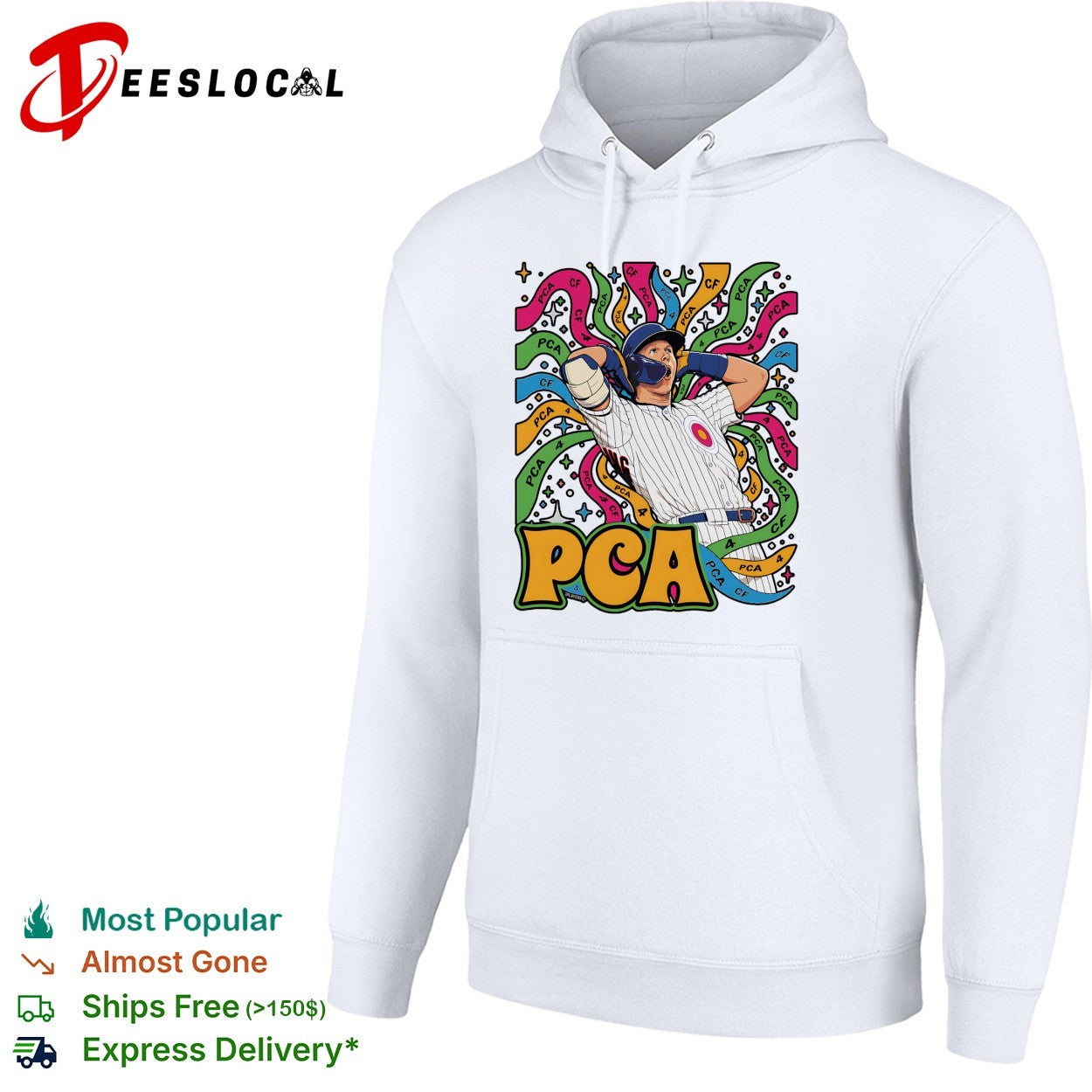 PCA Pete Crow-Armstrong Chicago Cubs psychedelic style colorful shirt