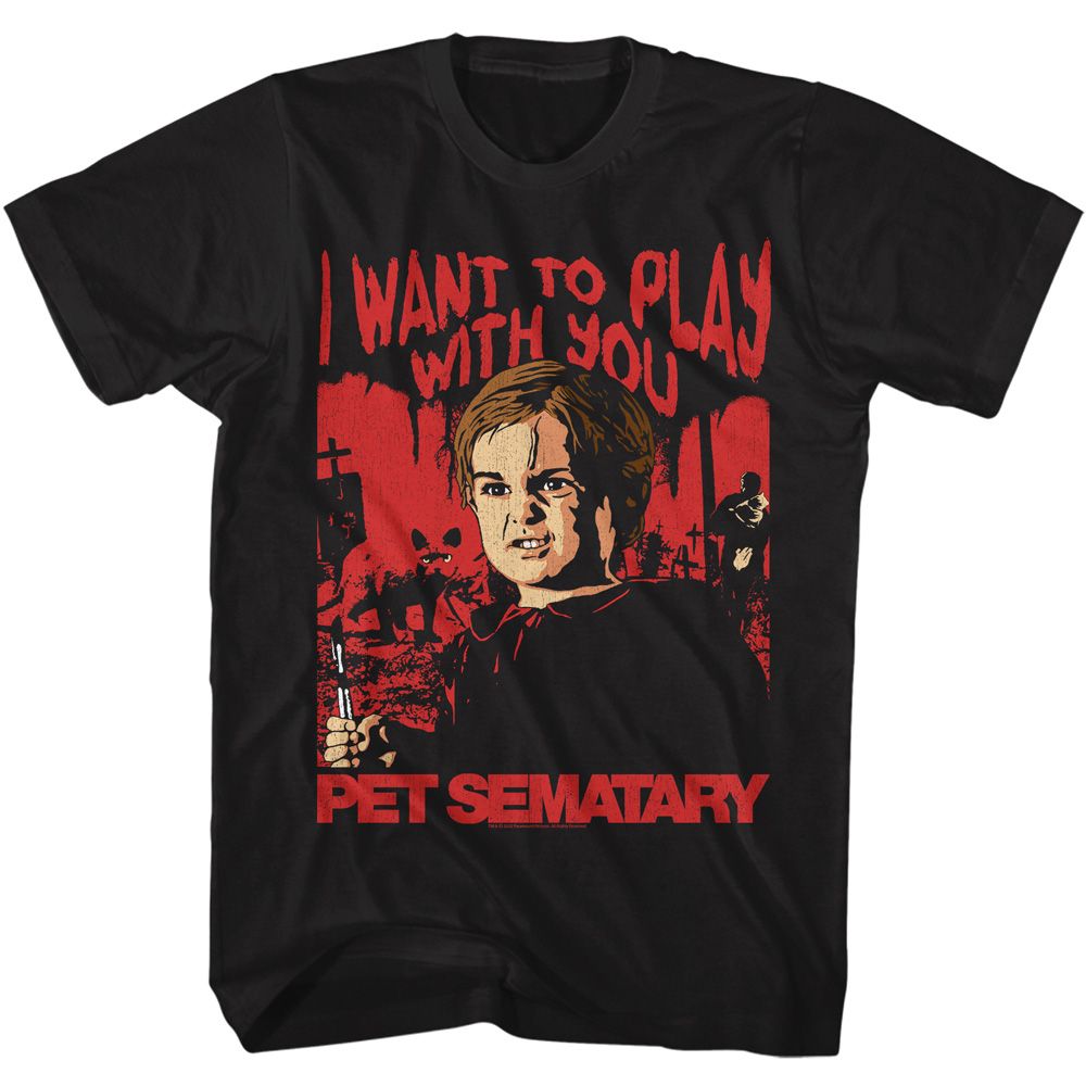 Pet Sematary - I Want To Play - Short Sleeve - Adult - T-Shirt - clothing by TeeHivey.com