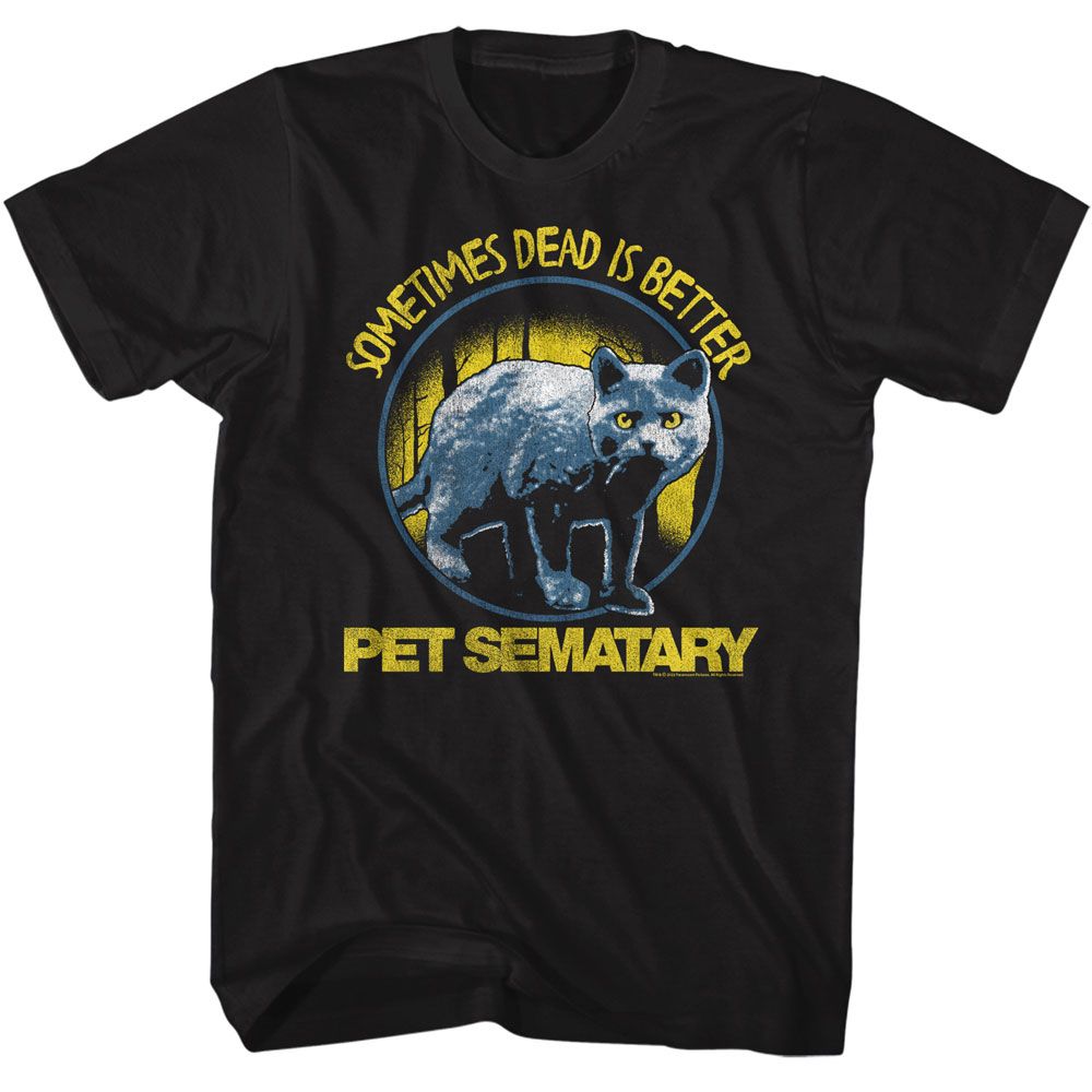 Pet Sematary - Sometimes Circle - American Classics - Solid Black Adult Short Sleeve T-Shirt (Image 1)