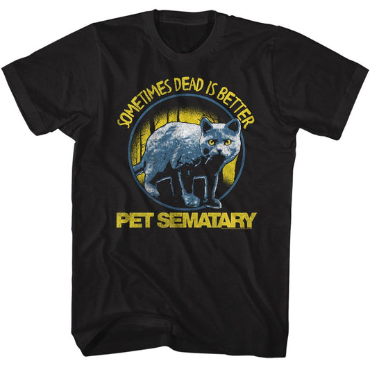 Pet Sematary - Sometimes Circle - American Classics - Solid Black Adult Short Sleeve T-Shirt (Image 1)