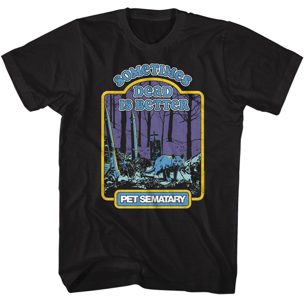 Pet Sematary - Storybook Sematary - American Classics - Solid Black Adult Short Sleeve T-Shirt (Image 1)