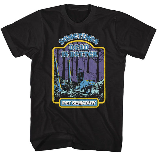 Pet Sematary - Storybook Sematary - American Classics - Solid Black Adult Short Sleeve T-Shirt (Image 1)