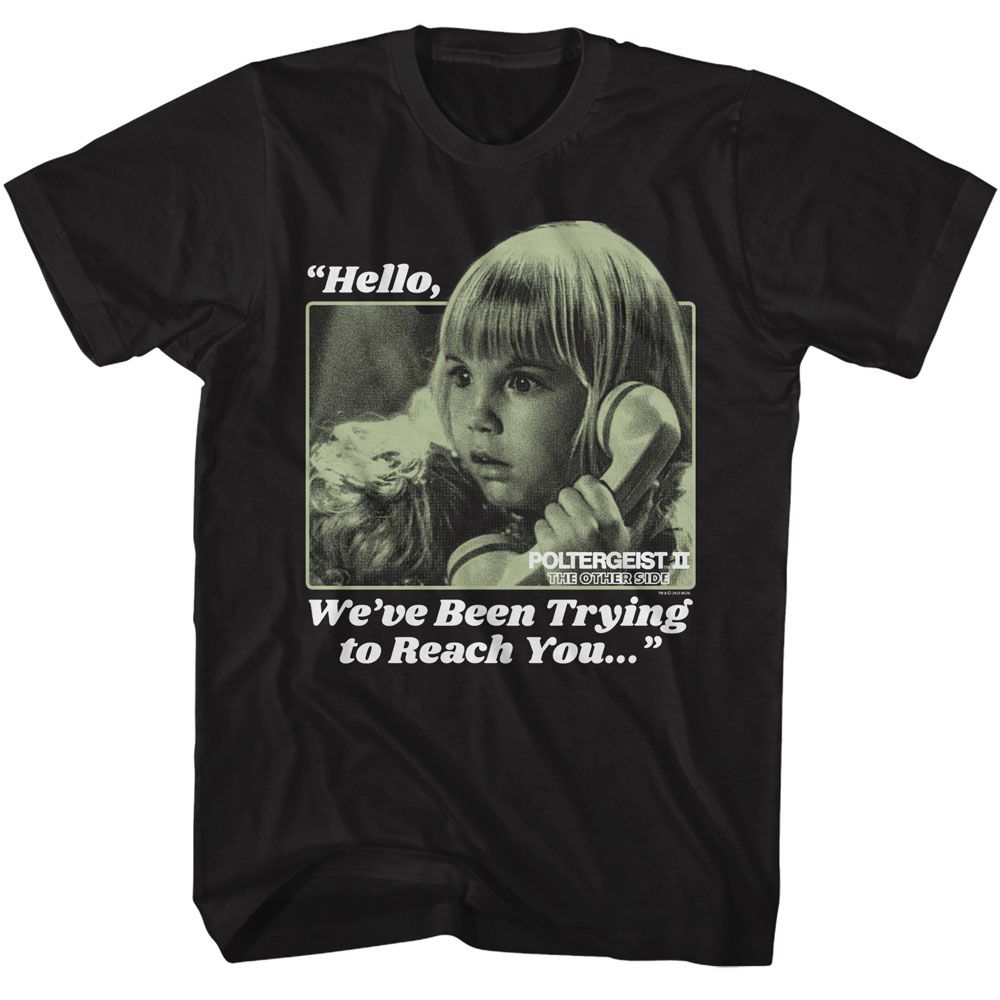 Poltergeist - Trying To Reach You - American Classics - Solid Black Adult Short Sleeve T-Shirt (Image 1)