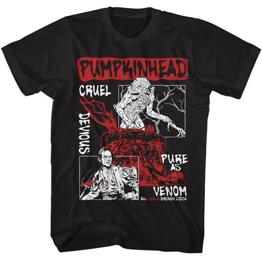 Pumpkinhead - Panels - American Classics - Solid Black Adult Short Sleeve T-Shirt - clothing by TeeHivey.com (Image 1)
