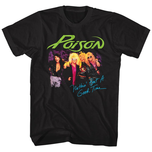 Poison - Nothin But A Good Time - Short Sleeve - Adult - T-Shirt - clothing by TeeHivey.com