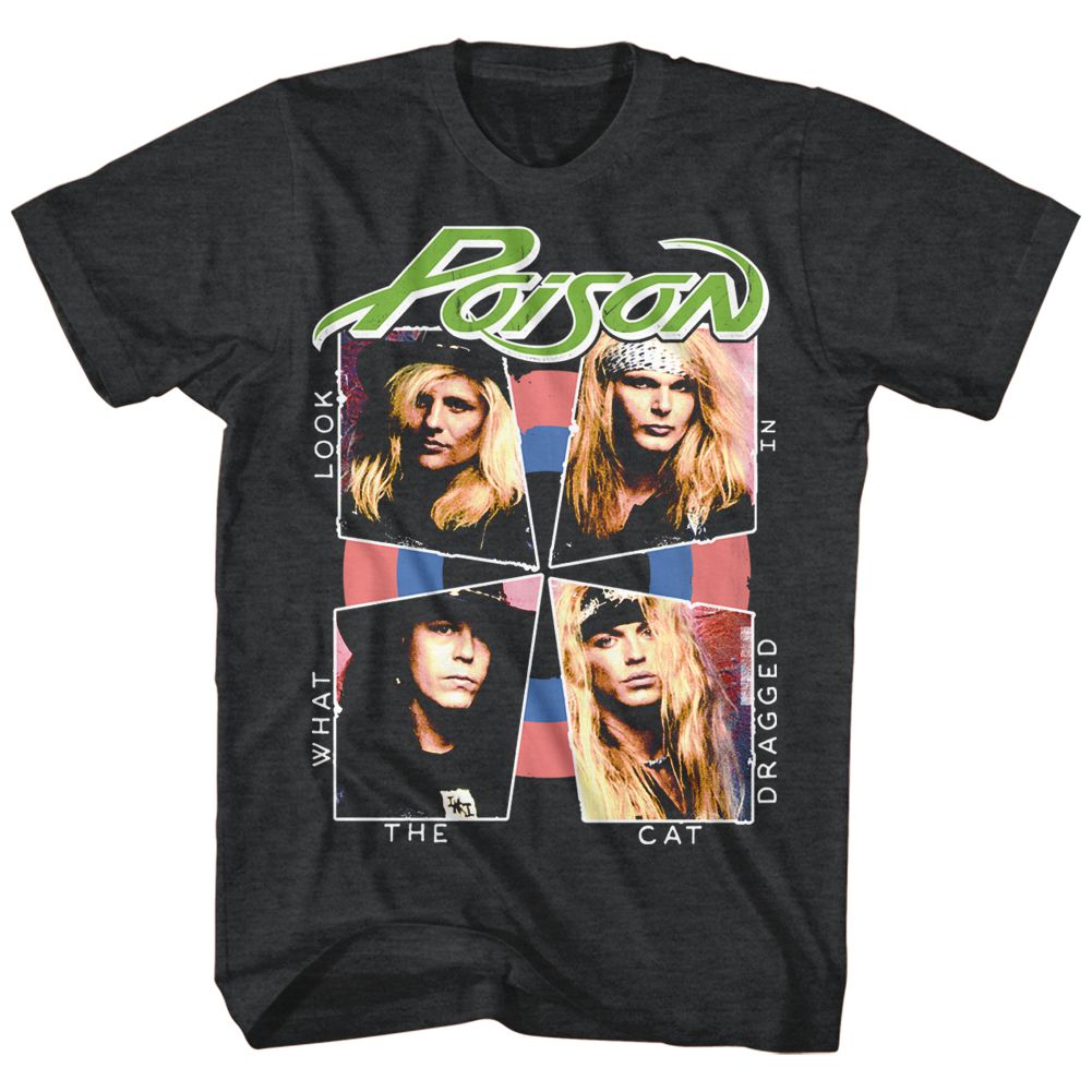 Poison - Cat Dragged In - Short Sleeve - Heather - Adult - T-Shirt - clothing by TeeHivey.com