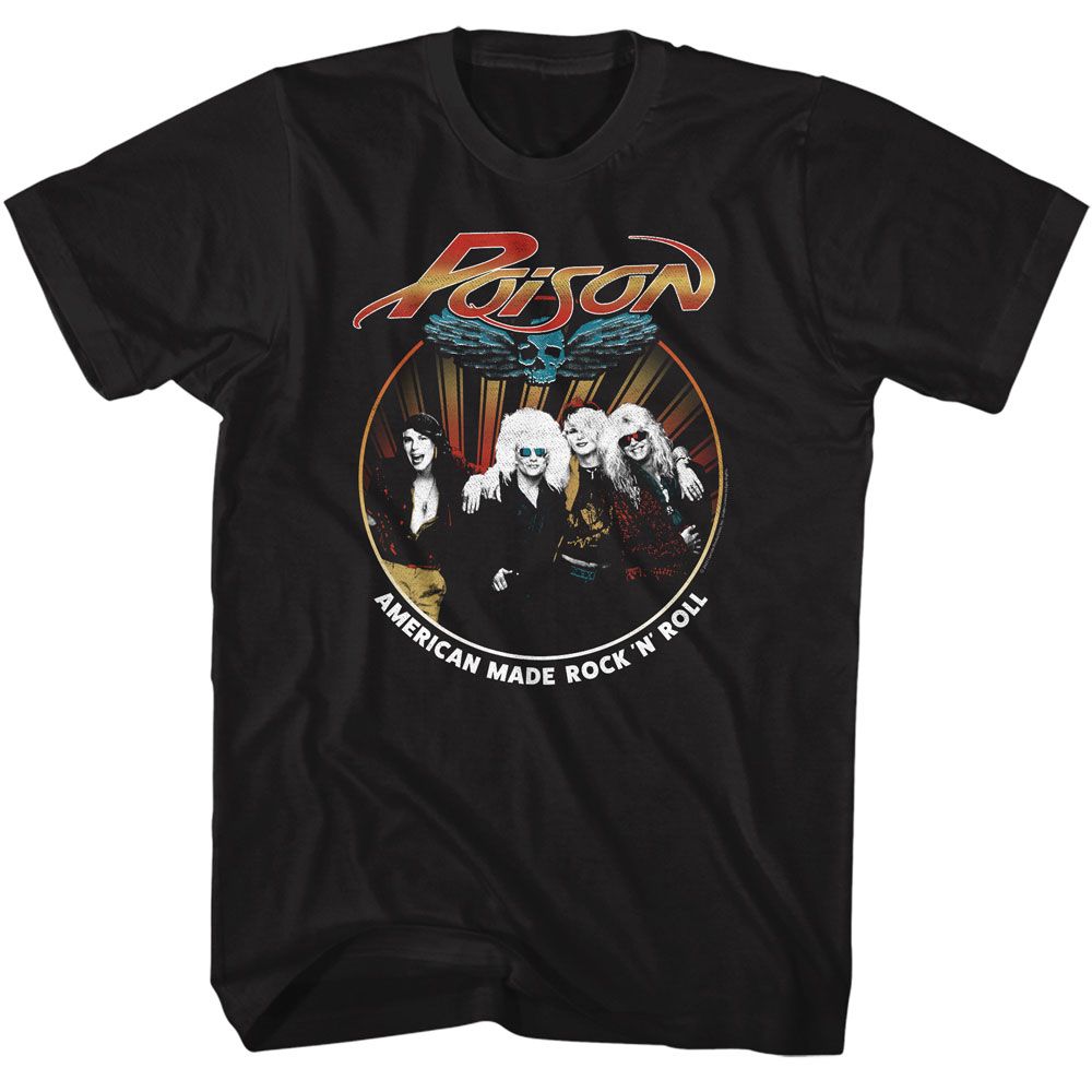 Poison - American Made - American Classics - Solid Black Adult Short Sleeve T-Shirt - clothing by TeeHivey.com (Image 1)